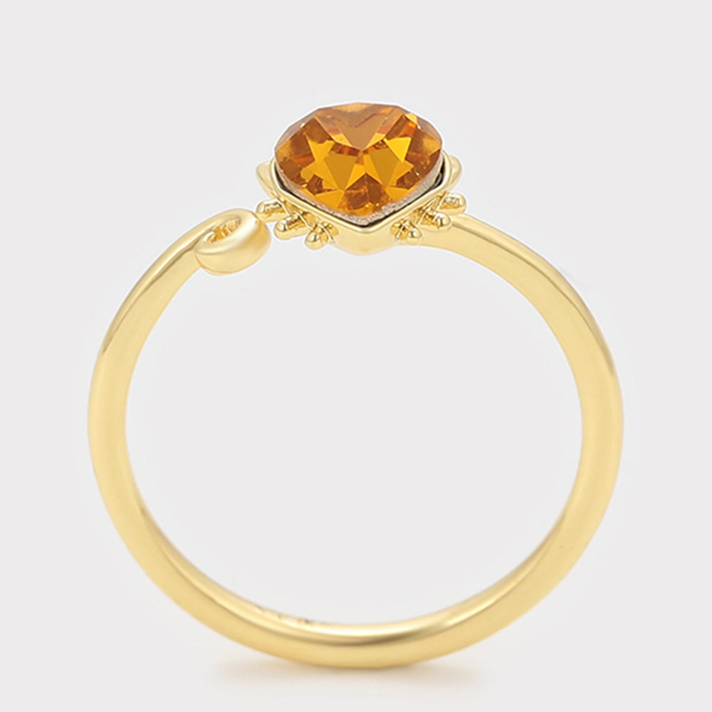 Inel din Aliaj Placat cu Aur cu Cristal Galben Emporia® 3 