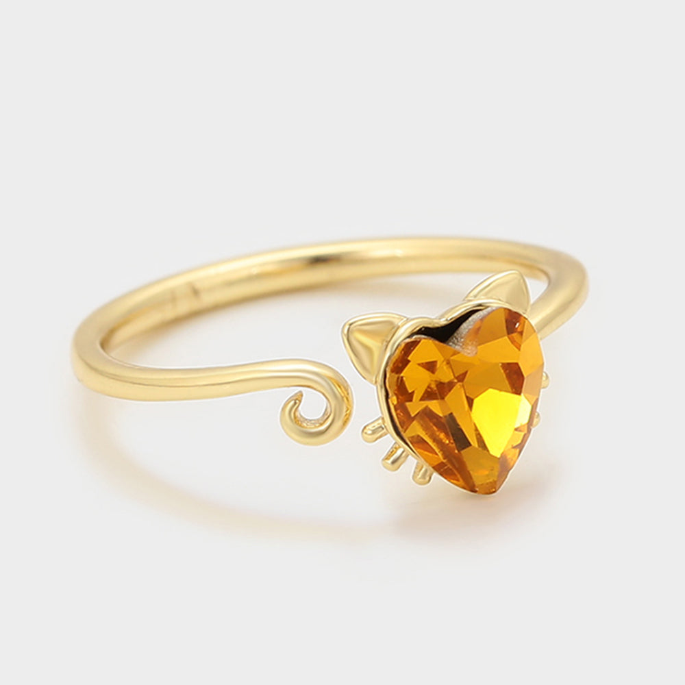 Inel din Aliaj Placat cu Aur cu Cristal Galben Emporia® 4 