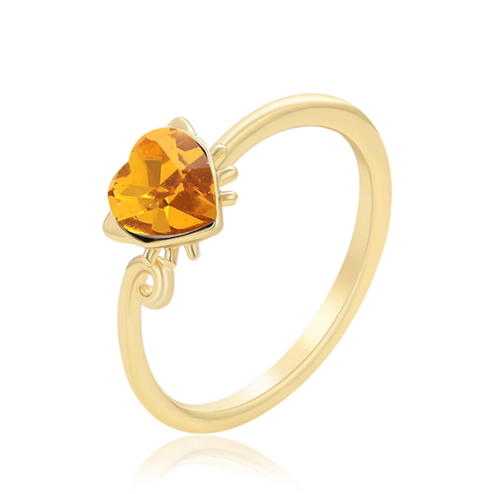 Inel din Aliaj Placat cu Aur cu Cristal Galben Emporia® 1 