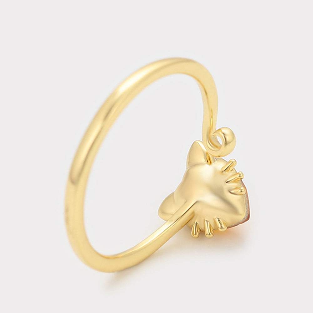 Inel din Aliaj Placat cu Aur cu Cristal Galben Emporia®