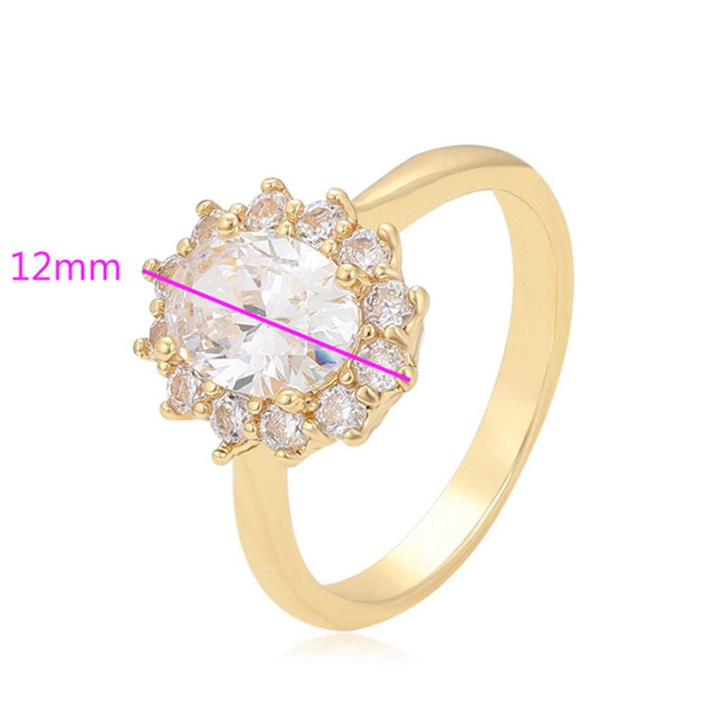 Inel din Aliaj Placat cu Aur cu Cristal Alb Emporia® 2 