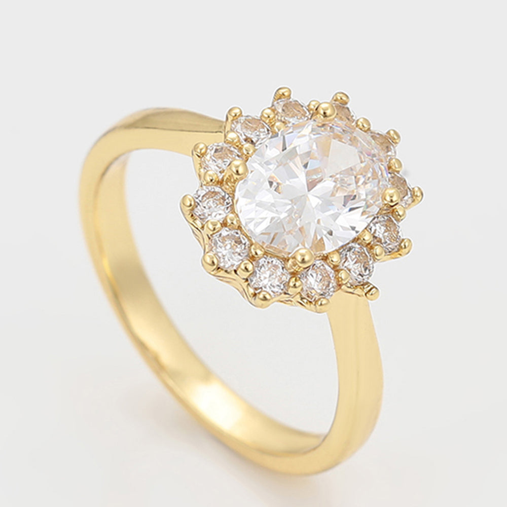 Inel din Aliaj Placat cu Aur cu Cristal Alb Emporia® 3 