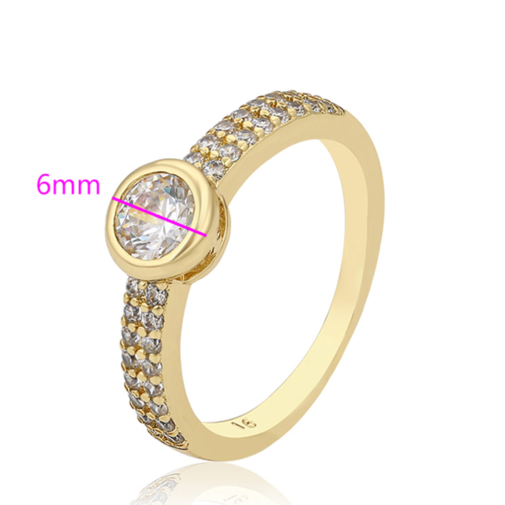 Inel din Aliaj Placat cu Aur cu Cristal Alb Emporia®