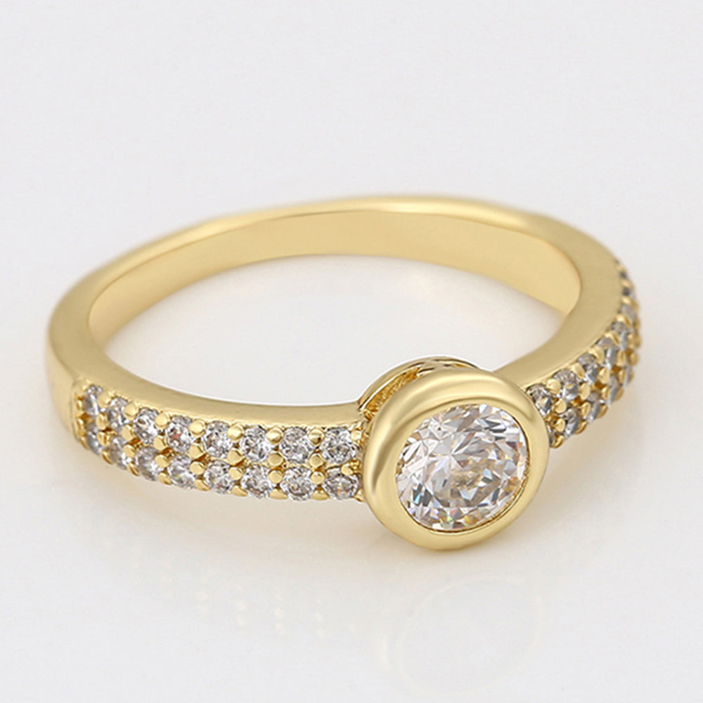 Inel din Aliaj Placat cu Aur cu Cristal Alb Emporia® 5 