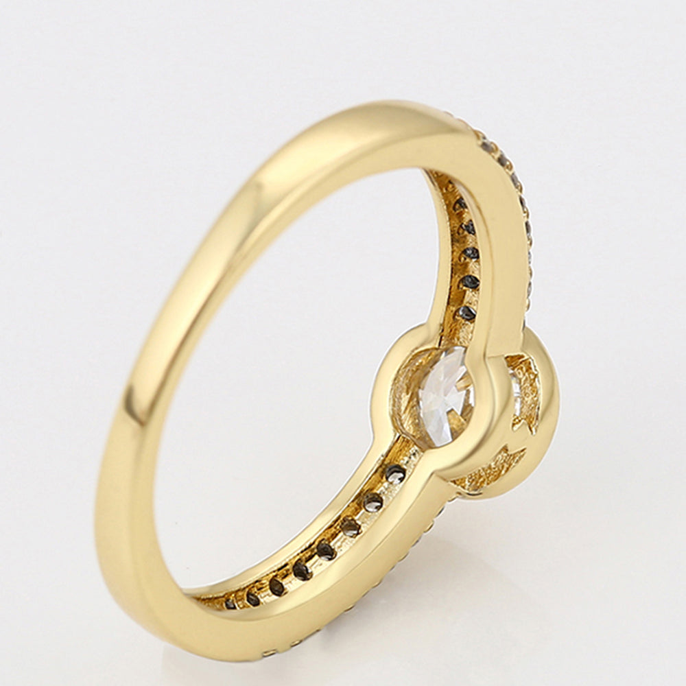 Inel din Aliaj Placat cu Aur cu Cristal Alb Emporia®