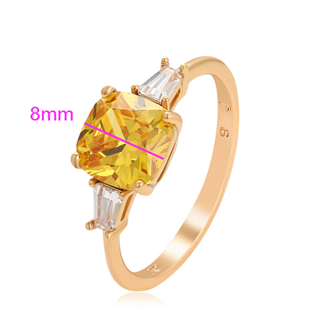 Inel din Aliaj Placat cu Aur cu Cristal Galben Emporia® și Cristal Alb Emporia® 2 