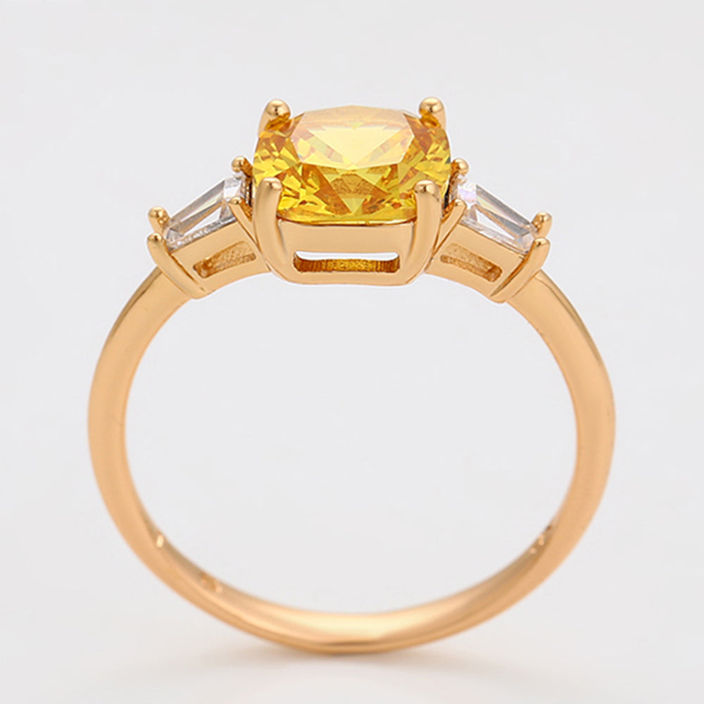 Inel din Aliaj Placat cu Aur cu Cristal Galben Emporia® și Cristal Alb Emporia®