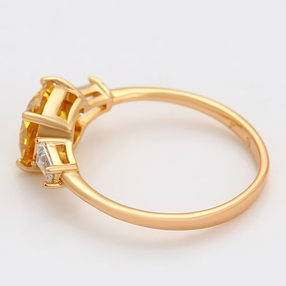 Inel din Aliaj Placat cu Aur cu Cristal Galben Emporia® și Cristal Alb Emporia® 6 