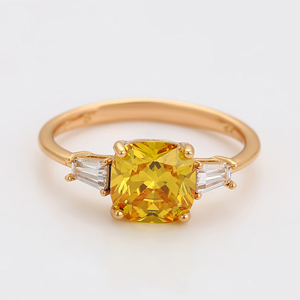 Inel din Aliaj Placat cu Aur cu Cristal Galben Emporia® și Cristal Alb Emporia®