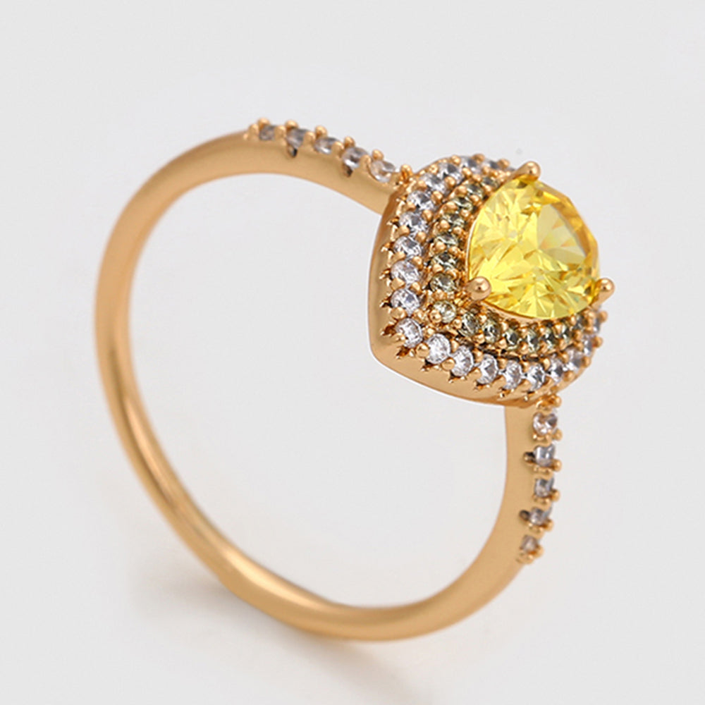 Inel din Aliaj Placat cu Aur cu Cristal Galben Emporia® și Cristal Alb Emporia®