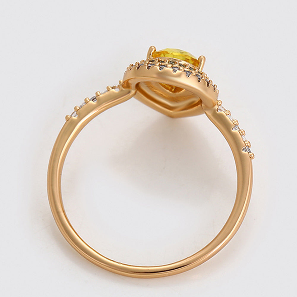 Inel din Aliaj Placat cu Aur cu Cristal Galben Emporia® și Cristal Alb Emporia®