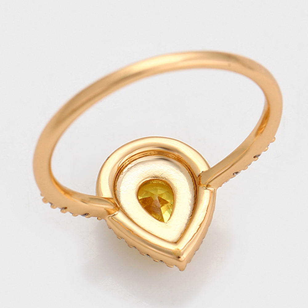 Inel din Aliaj Placat cu Aur cu Cristal Galben Emporia® și Cristal Alb Emporia® 6 