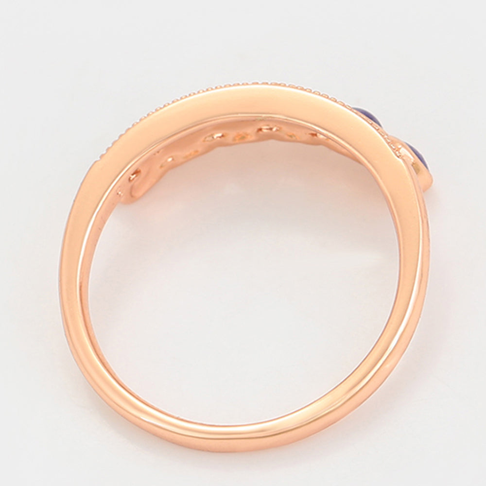 Set din Aliaj Placat cu Aur cu Cristal Violet Emporia® ( Cercei+Inel )