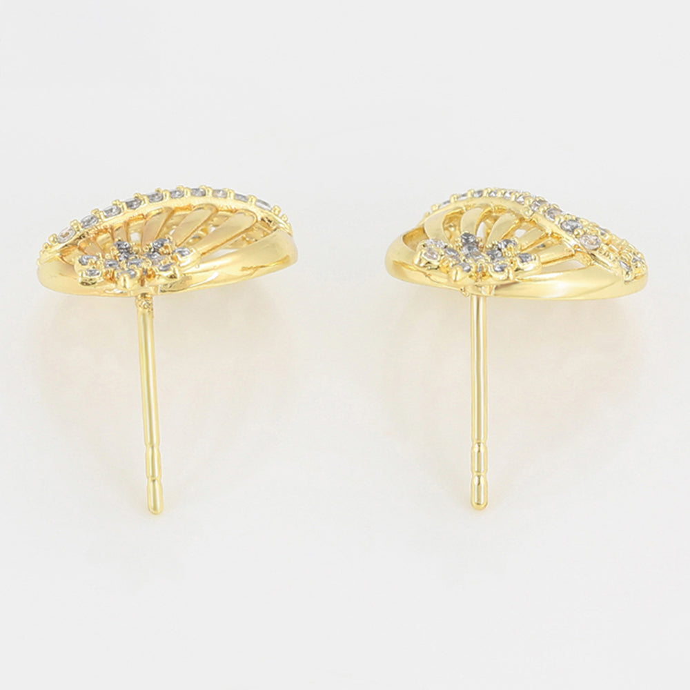 Set din Aliaj Placat cu Aur cu Cristal Alb Emporia® ( Cercei+Pandantiv )