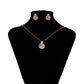 Set din Aliaj Placat cu Aur cu Cristal Alb Emporia® ( Cercei+Pandantiv )