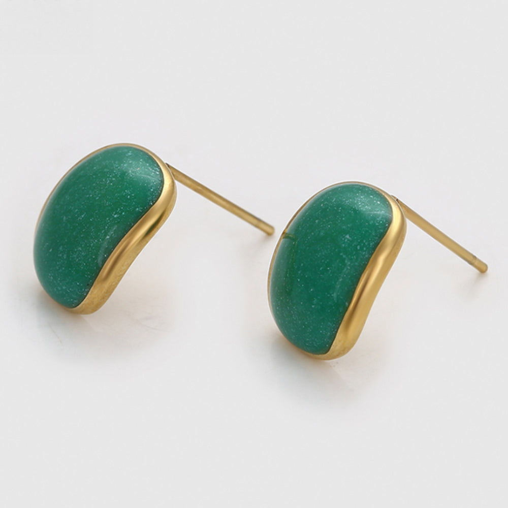 Cercei din Aliaj Placat cu Aur cu Cristal Verde Emporia® 5 