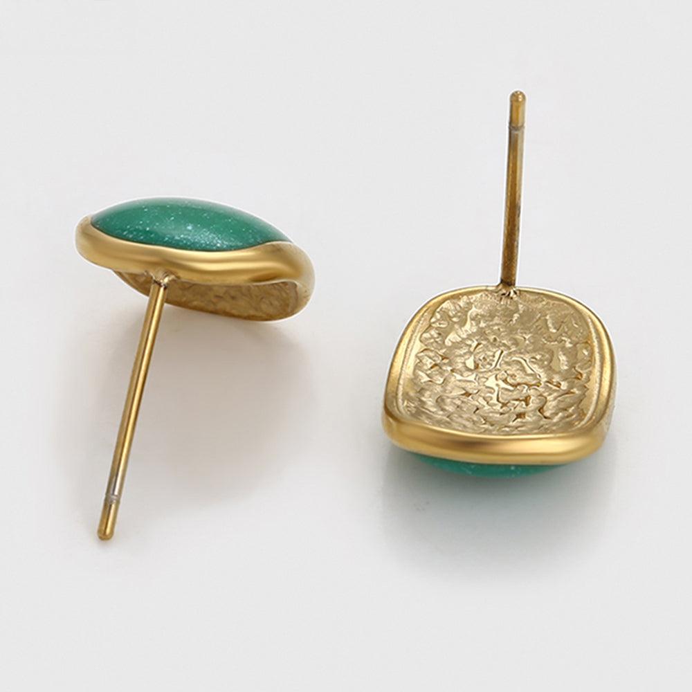 Cercei din Aliaj Placat cu Aur cu Cristal Verde Emporia® 6 