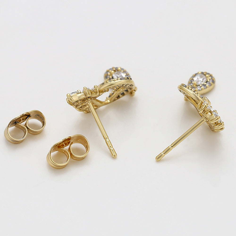 Cercei din Aliaj Placat cu Aur cu Cristal Alb Emporia®