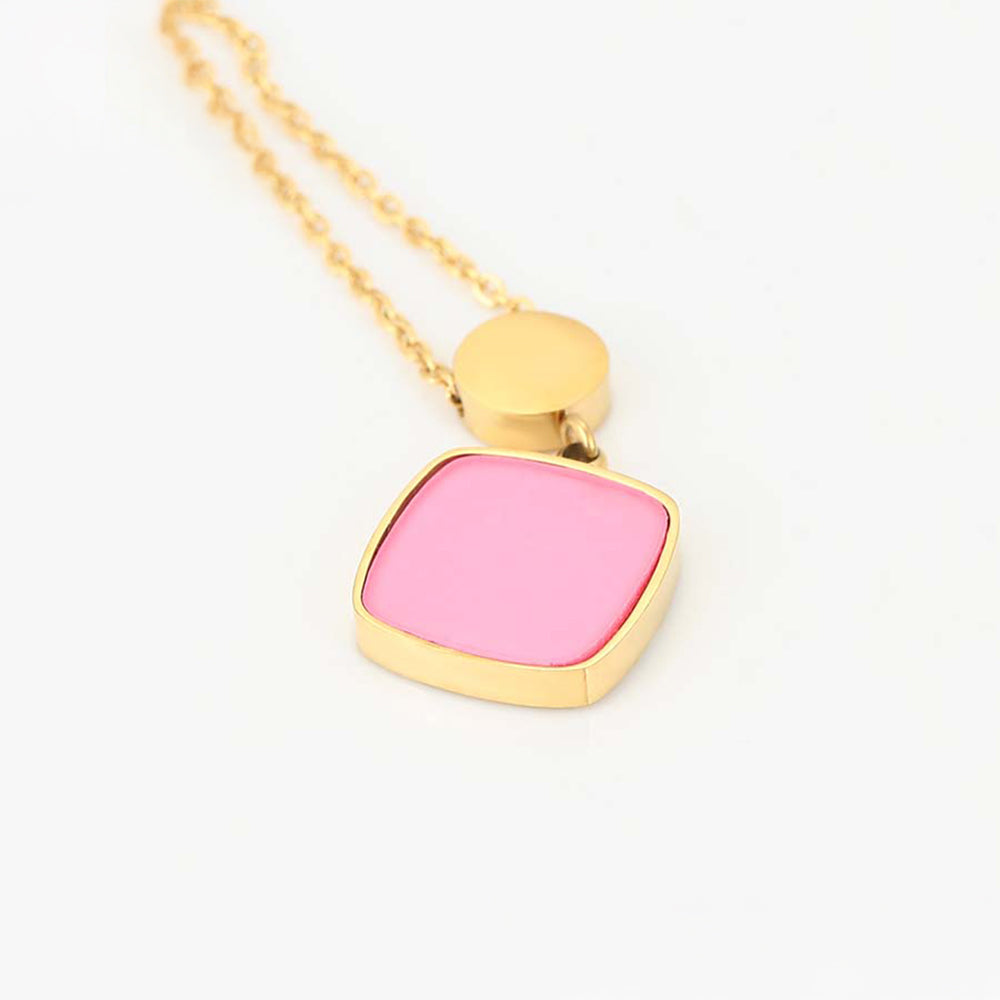 Colier din Aliaj Placat cu Aur cu Cristal Roz Emporia® 3 