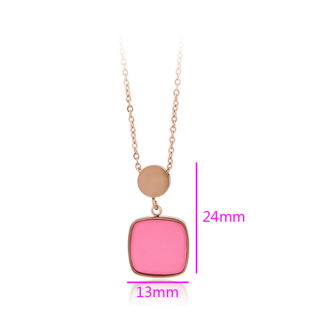 Colier din Aliaj Placat cu Aur cu Cristal Roz Emporia®