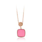 Colier din Aliaj Placat cu Aur cu Cristal Roz Emporia®