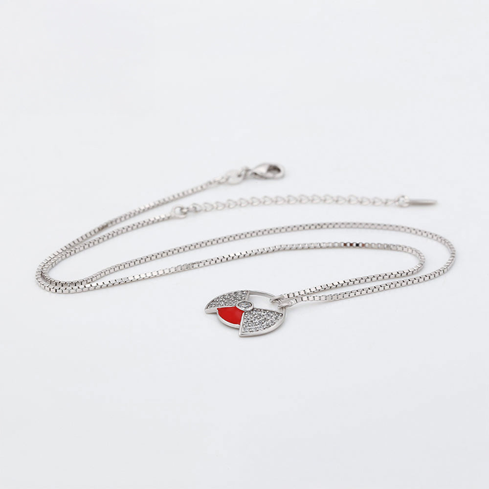 Colier din Aliaj Placat cu Aur cu Cristal Roșu Emporia®