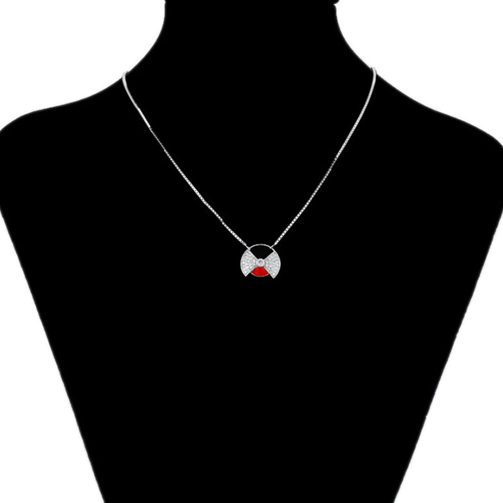 Colier din Aliaj Placat cu Aur cu Cristal Roșu Emporia® 8 