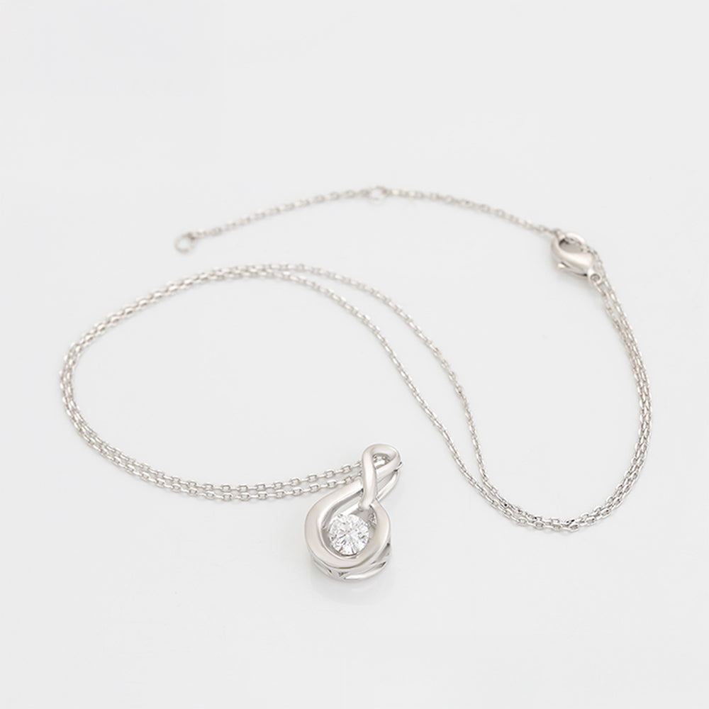 Colier din Aliaj Placat cu Aur cu Cristal Alb Emporia® ( Colier+Pandantiv ) 3 