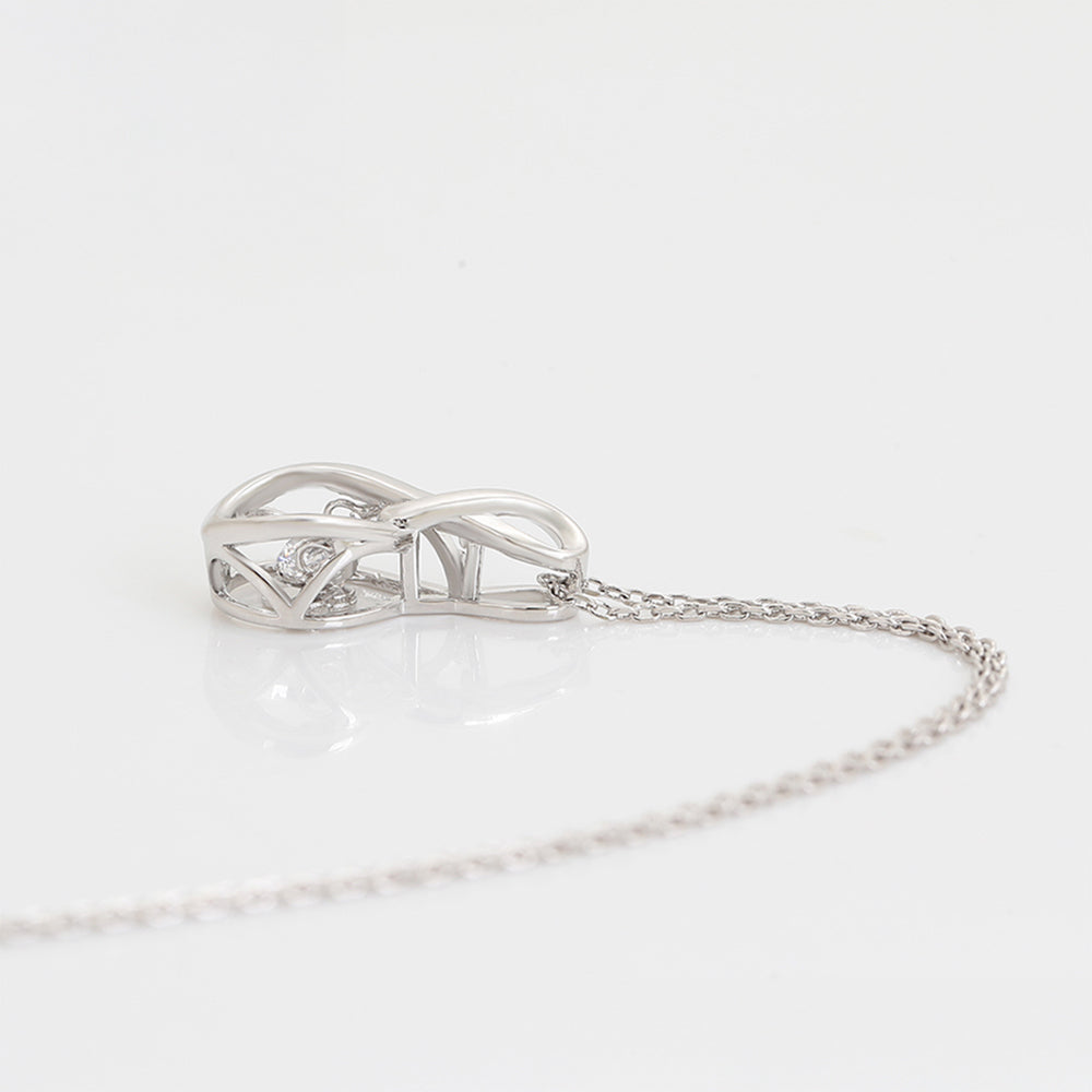 Colier din Aliaj Placat cu Aur cu Cristal Alb Emporia® ( Colier+Pandantiv ) 7 