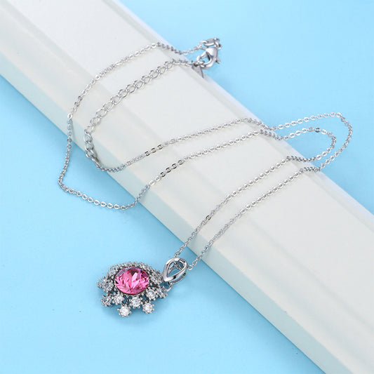 Colier din Aliaj Placat cu Aur cu Cristal Violet Emporia®