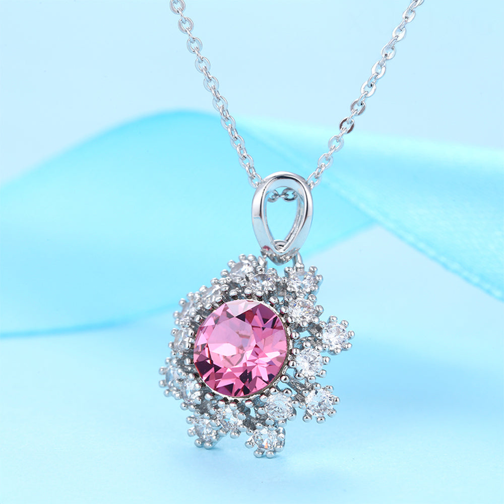 Colier din Aliaj Placat cu Aur cu Cristal Violet Emporia®