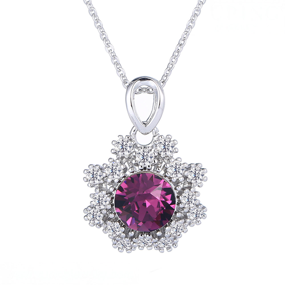 Colier din Aliaj Placat cu Aur cu Cristal Violet Emporia® 2 