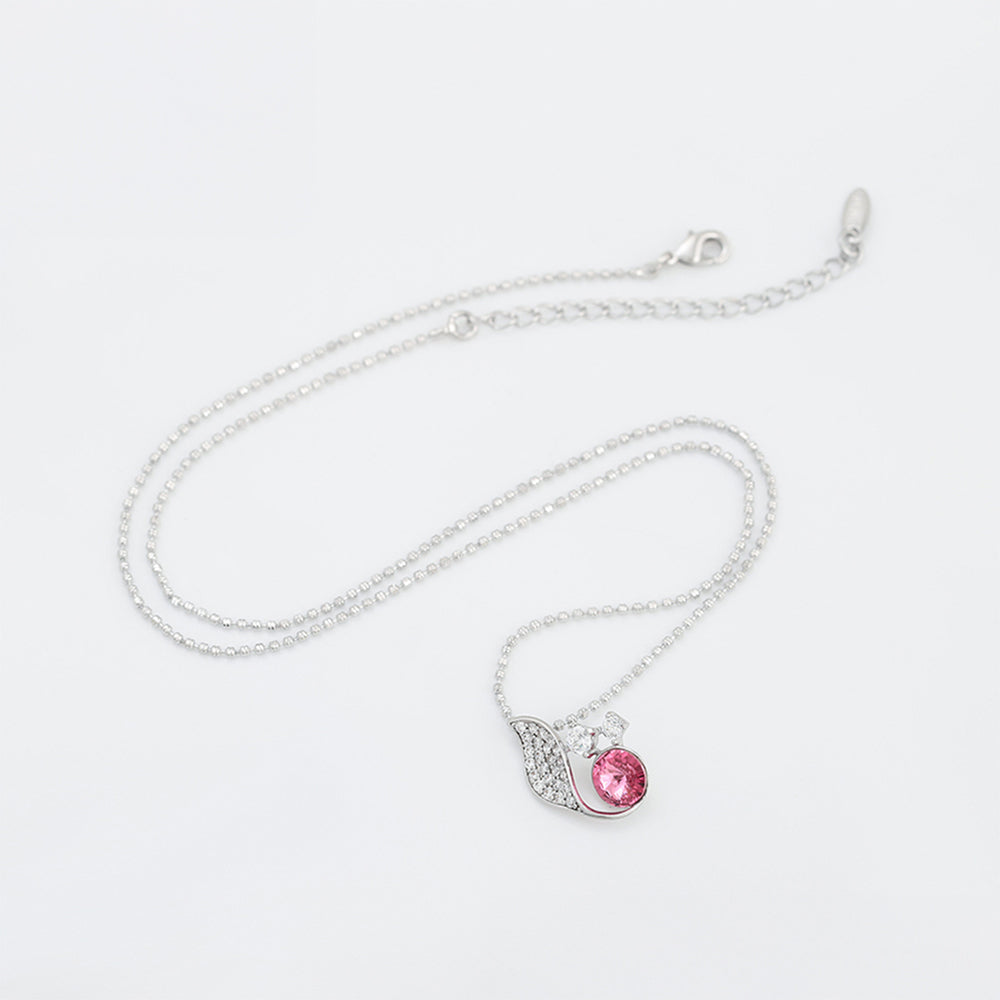 Colier din Aliaj Placat cu Aur cu Cristal Roz Emporia®