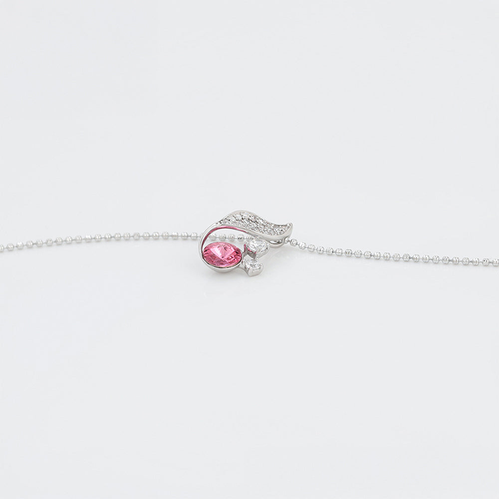 Colier din Aliaj Placat cu Aur cu Cristal Roz Emporia®