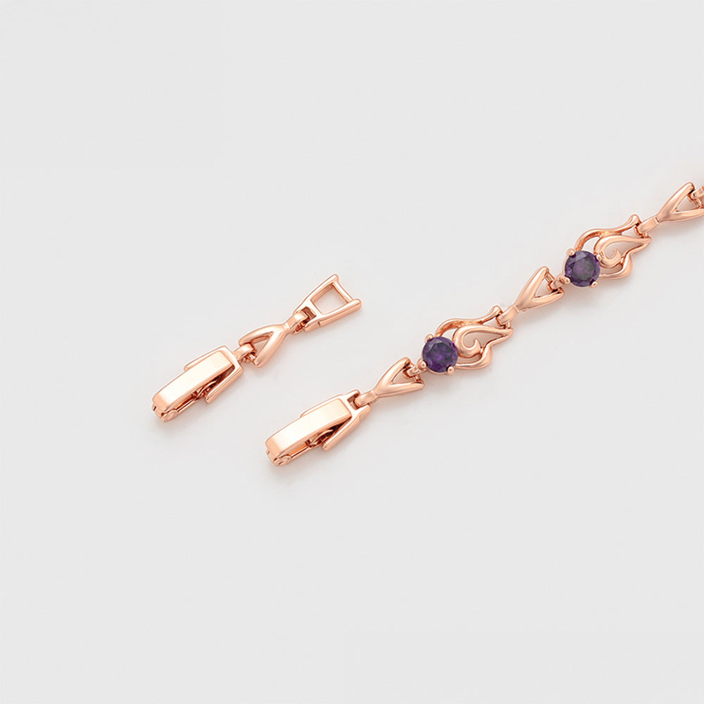 Brățară din Aliaj Placat cu Aur cu Cristal Violet Emporia® 5 