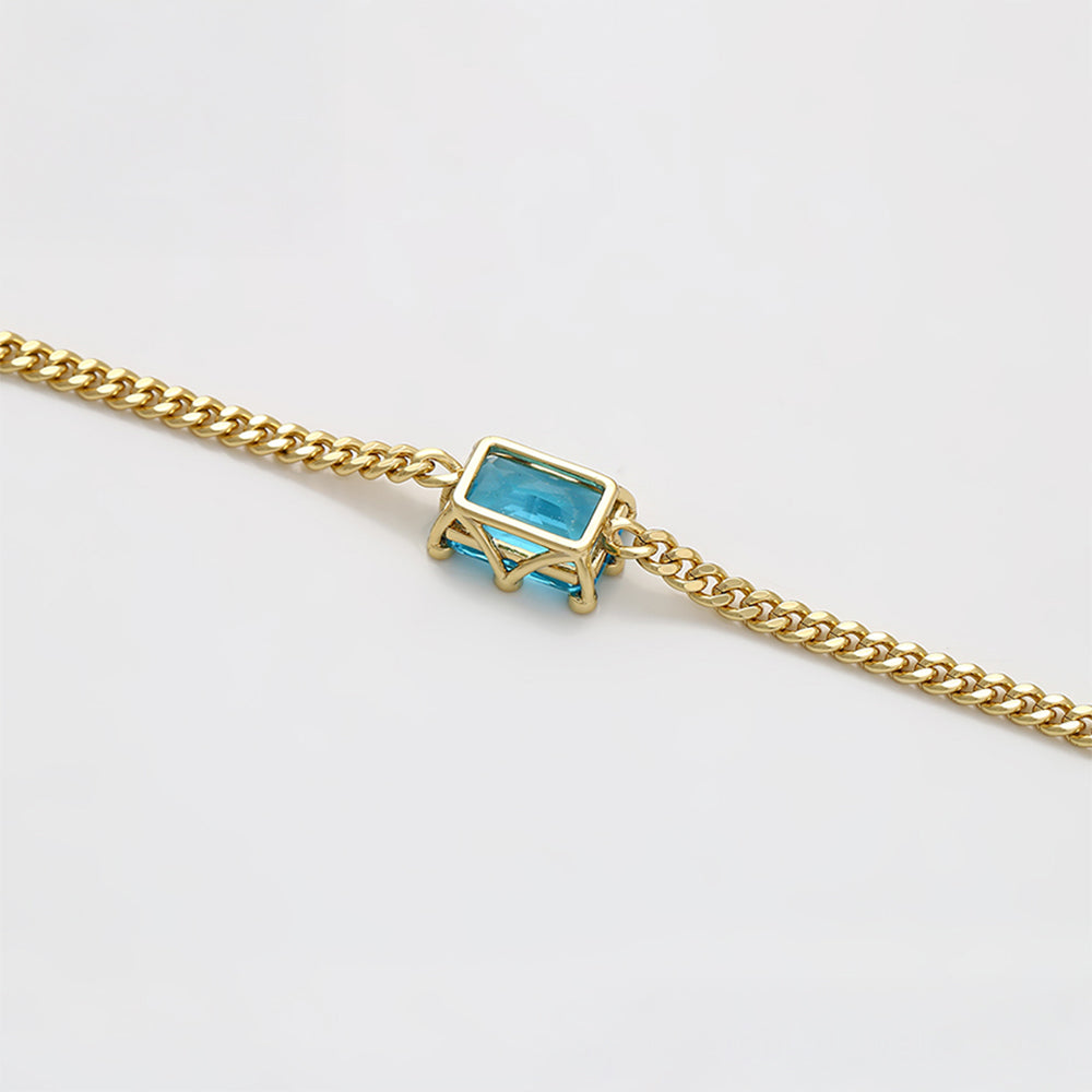 Brățară din Aliaj Placat cu Aur cu Cristal Albastru Emporia®