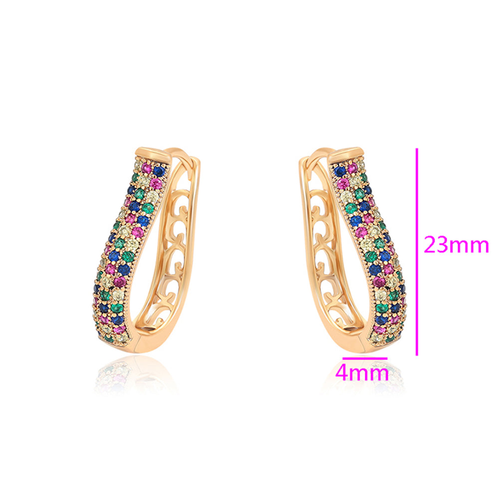 Cercei din Aliaj Placat cu Aur cu Cristal Roșu Emporia® și Cristal Albastru Emporia® 2 