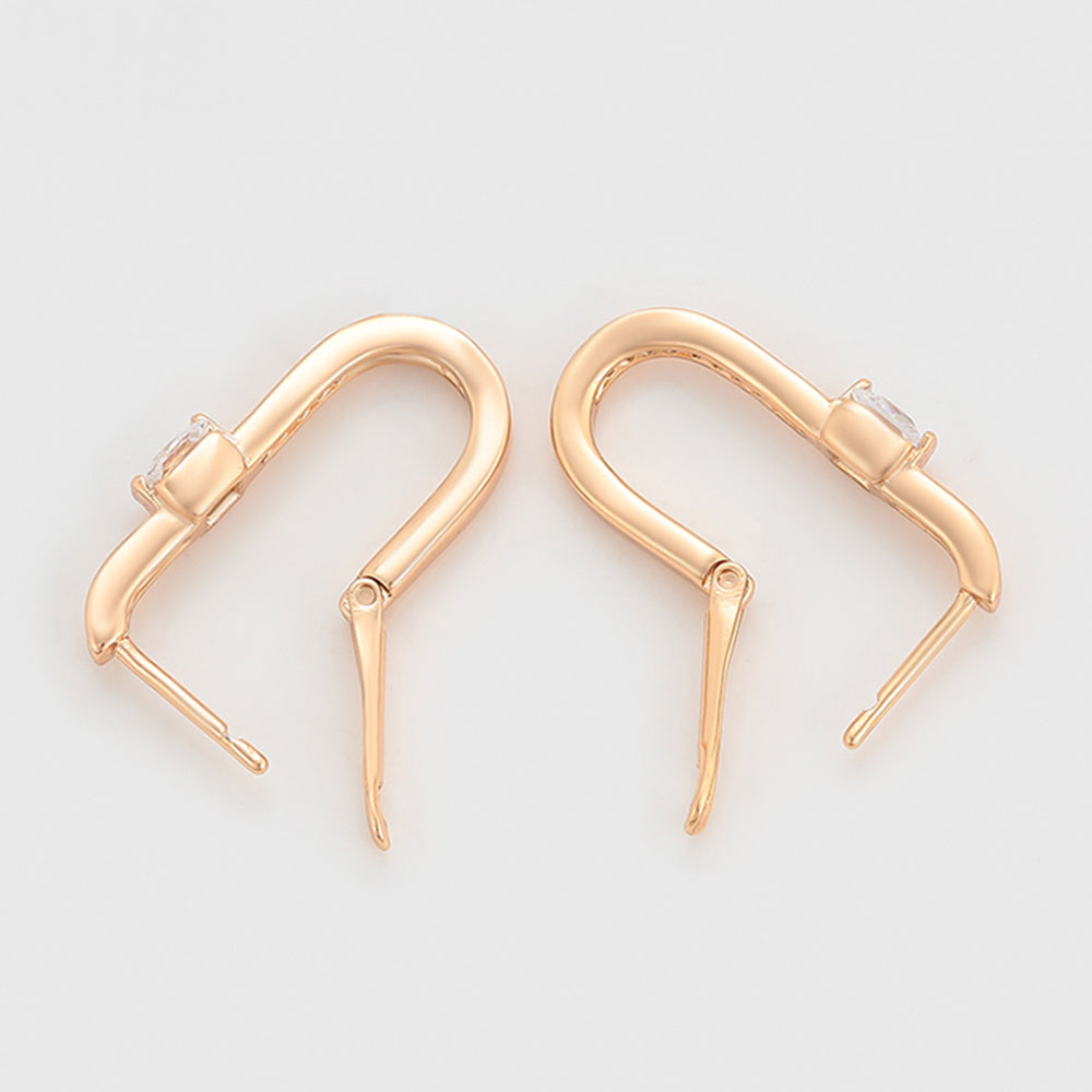 Cercei din Aliaj Placat cu Aur cu Cristal Alb Emporia® 7 