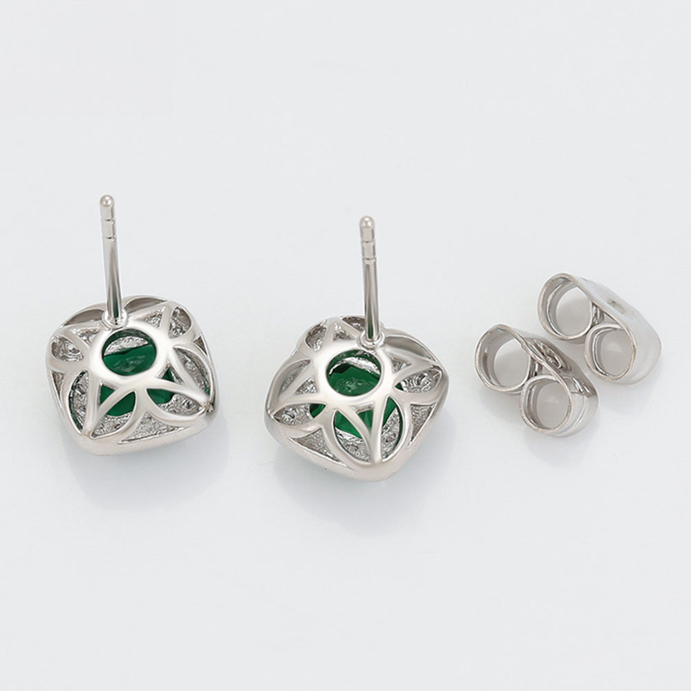 Cercei din Aliaj Placat cu Aur cu Cristal Verde Emporia® și Cristal Alb Emporia®