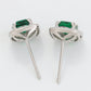 Cercei din Aliaj Placat cu Aur cu Cristal Verde Emporia® și Cristal Alb Emporia®