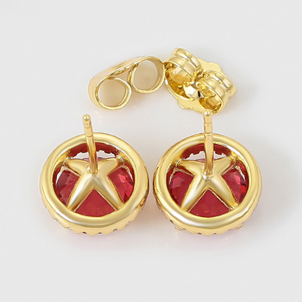 Cercei din Aliaj Placat cu Aur cu Cristal Roșu Emporia® și Cristal Alb Emporia® 5 
