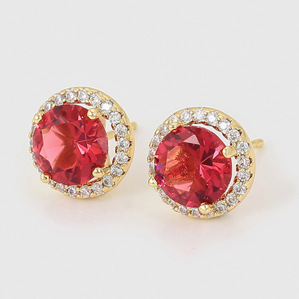 Cercei din Aliaj Placat cu Aur cu Cristal Roșu Emporia® și Cristal Alb Emporia® 7 