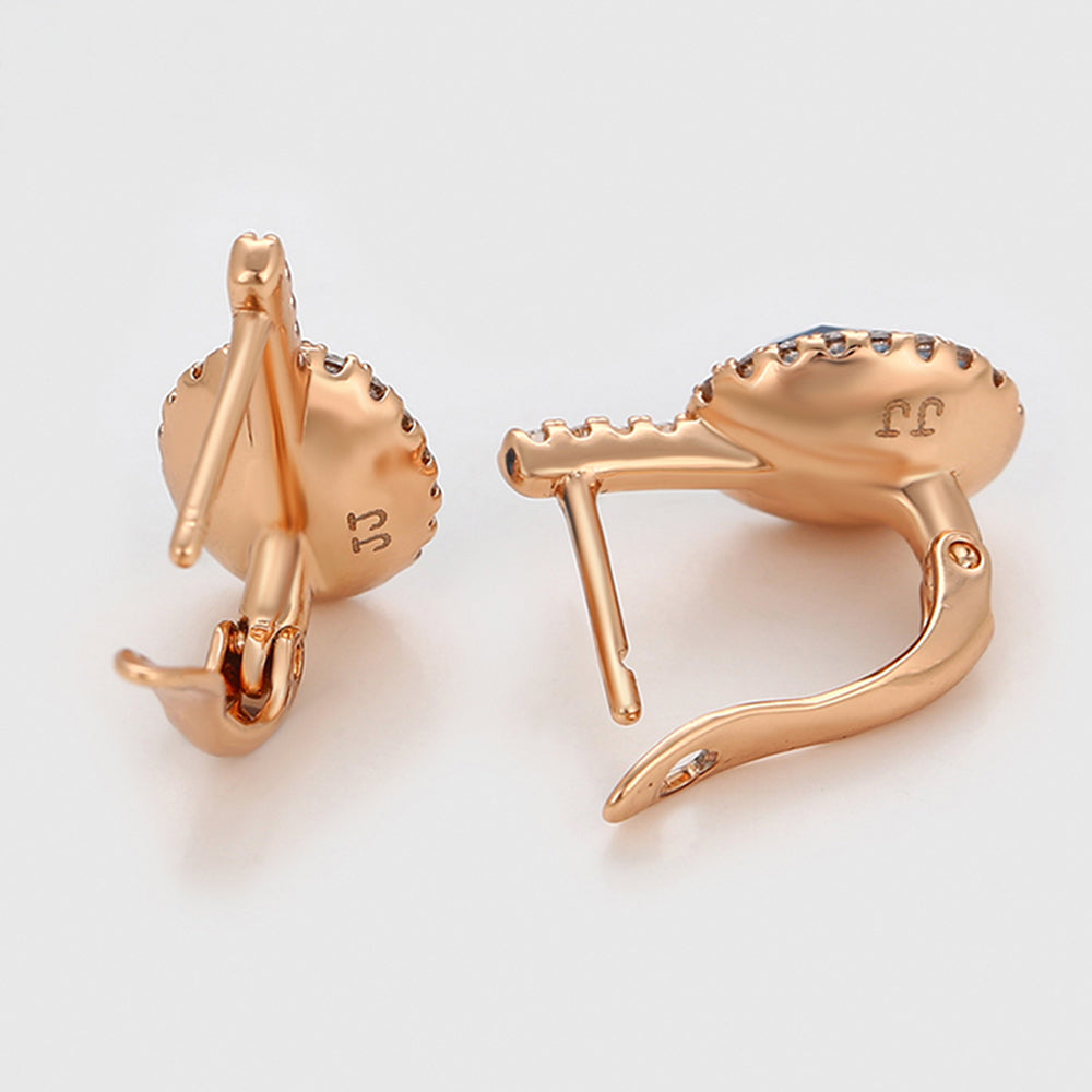 Cercei din Aliaj Placat cu Aur cu Cristal Albastru Emporia® și Cristal Alb Emporia® 3 