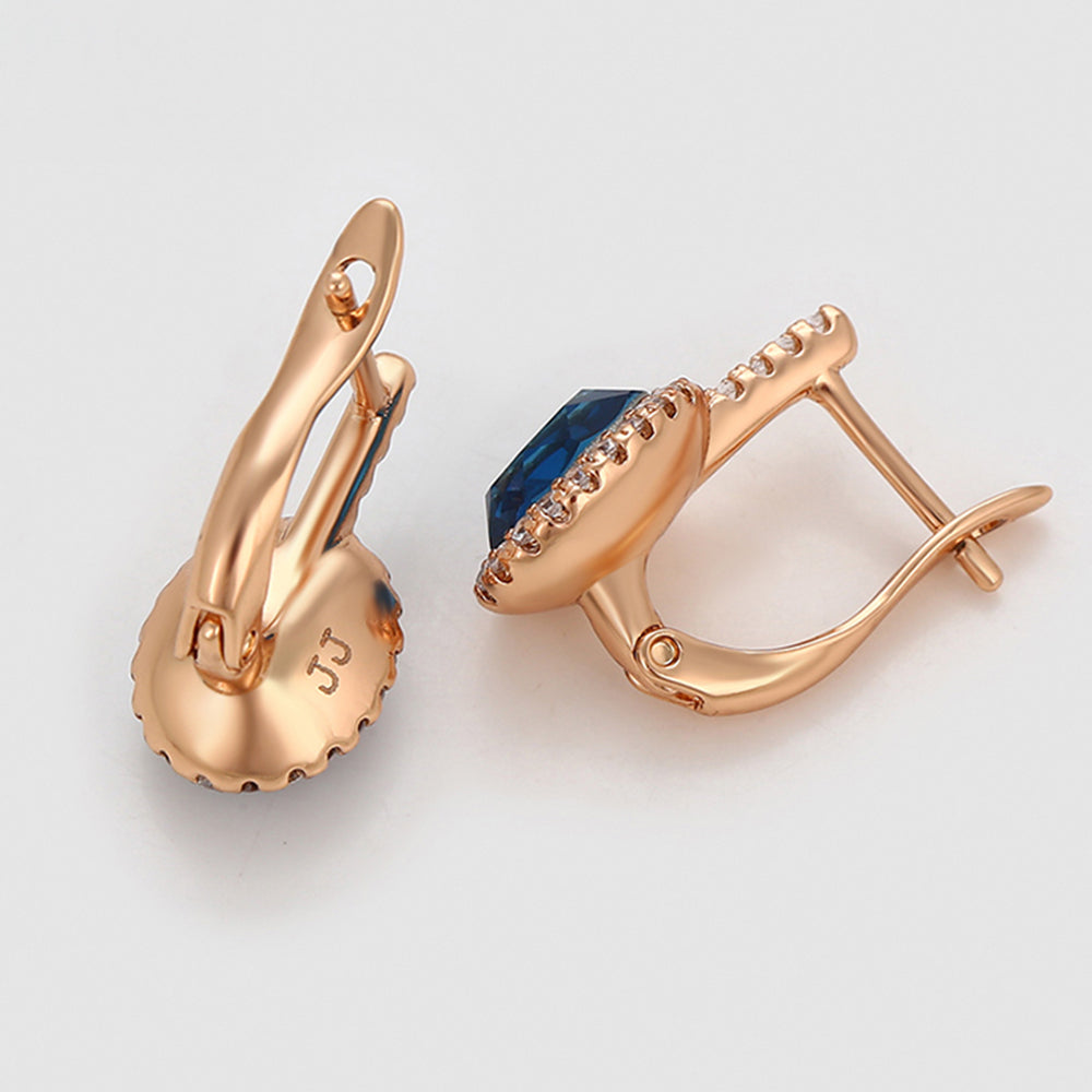 Cercei din Aliaj Placat cu Aur cu Cristal Albastru Emporia® și Cristal Alb Emporia® 5 