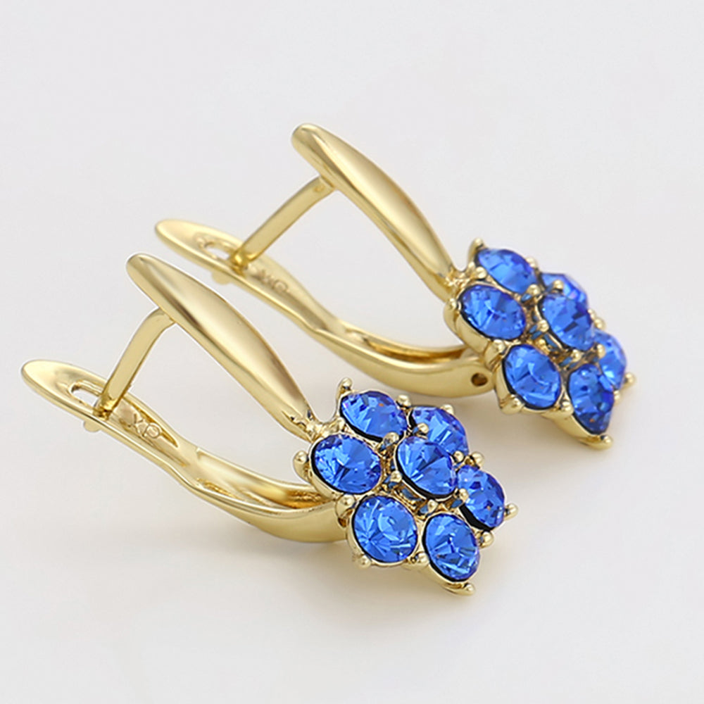 Cercei din Aliaj Placat cu Aur cu Cristal Albastru Emporia® 3 