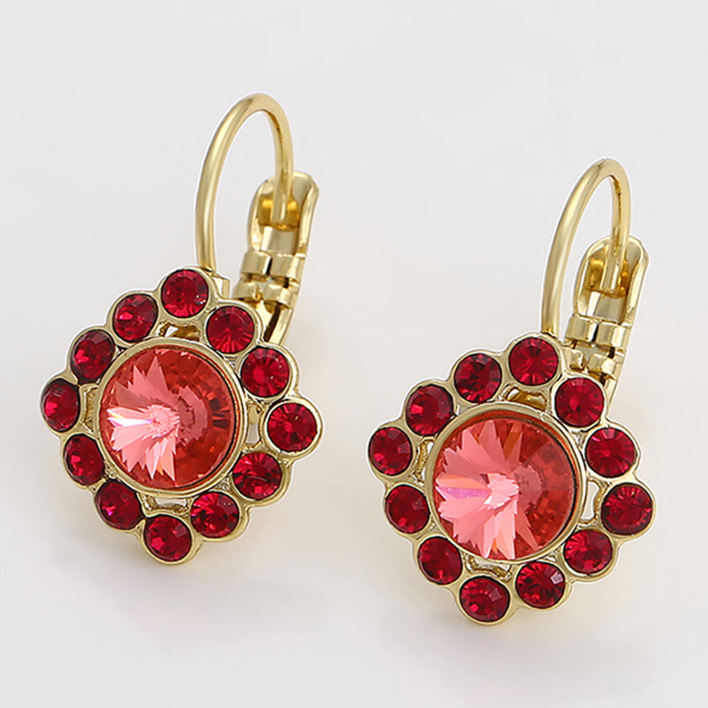 Cercei din Aliaj Placat cu Aur cu Cristal Roșu Emporia® 4 