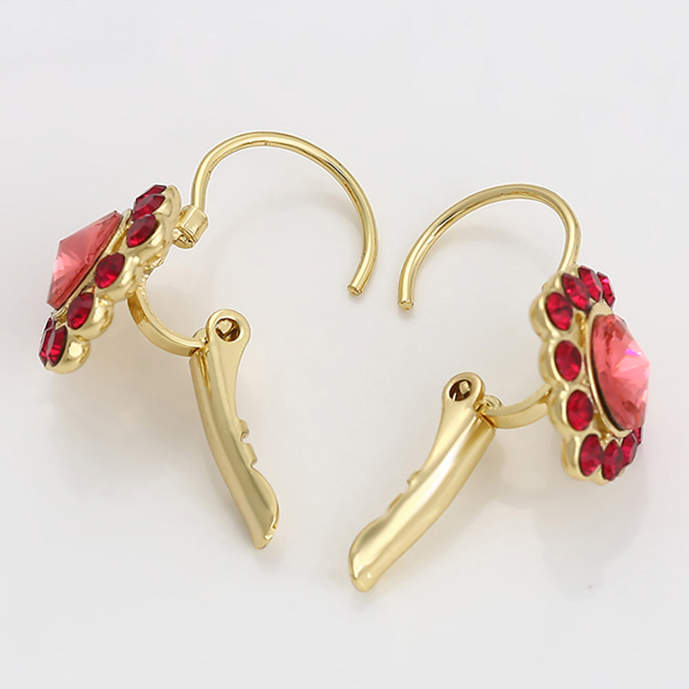 Cercei din Aliaj Placat cu Aur cu Cristal Roșu Emporia® 5 