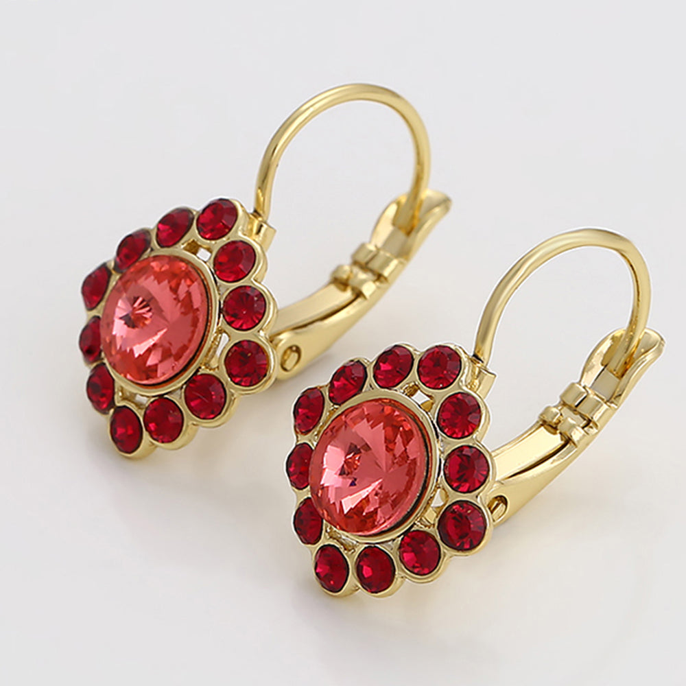 Cercei din Aliaj Placat cu Aur cu Cristal Roșu Emporia® 7 