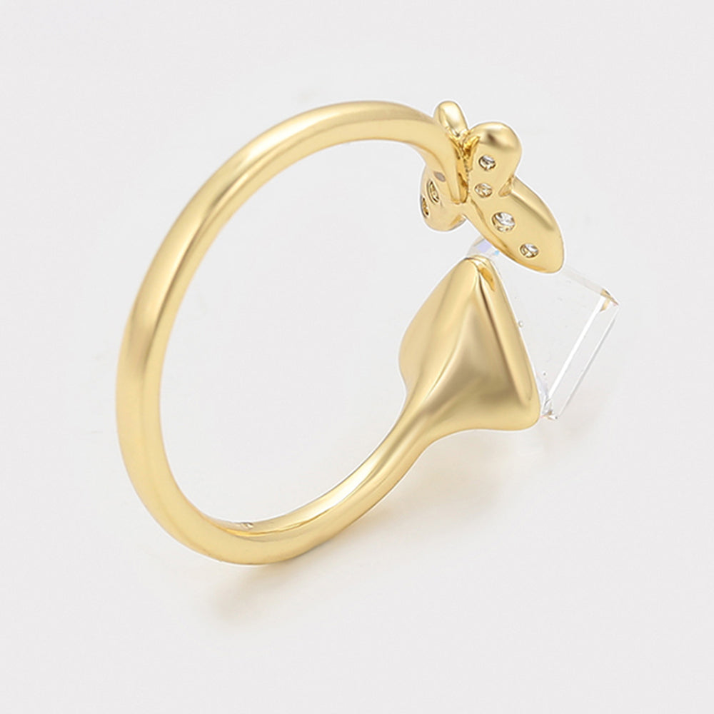 Inel din Aliaj Placat cu Aur cu Cristal Alb Emporia®