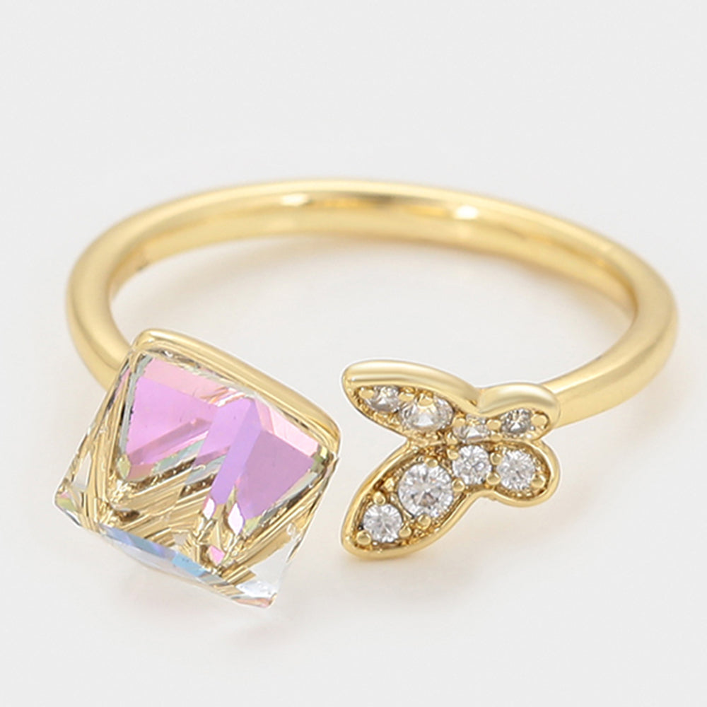 Inel din Aliaj Placat cu Aur cu Cristal Alb Emporia® 6 